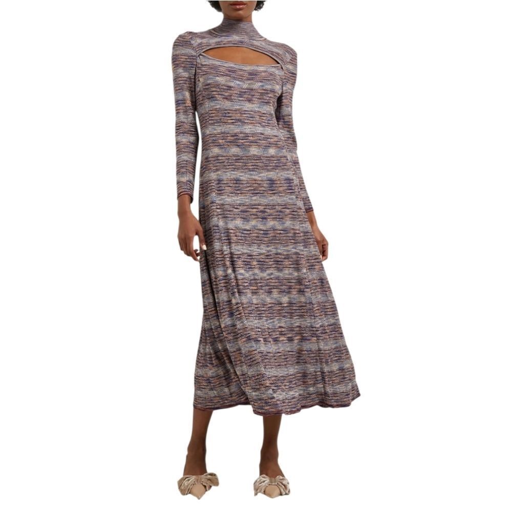 Misook Melangé Long Sleeve Midi Sweater Dress NEW